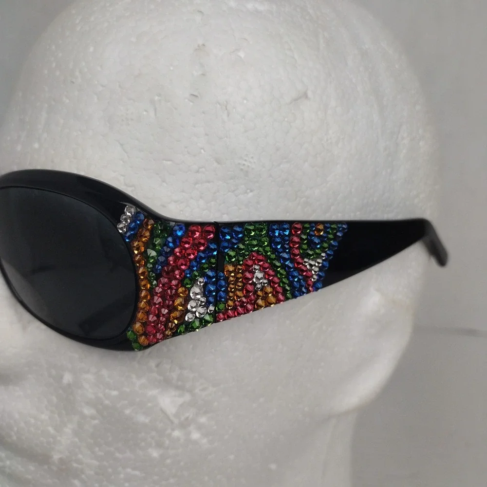 JIMMY CRYSTAL NEW YORK JCS911 BLACK AUTHENTIC SUNGLASSES 59-16